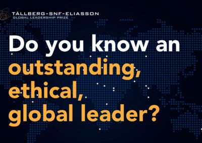 Nominations open for the 2023 Tällberg-SNF-Eliasson Global Leadership Prize