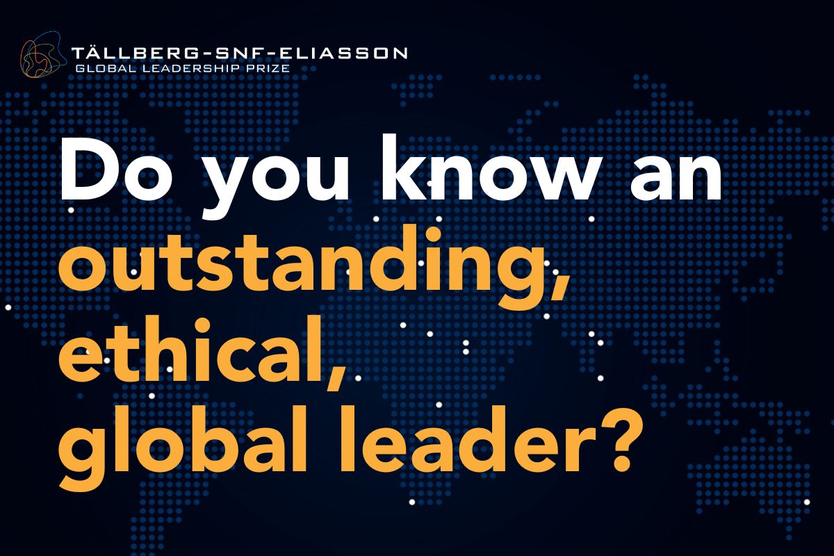 Nominations open for the 2023 Tällberg-SNF-Eliasson Global Leadership Prize